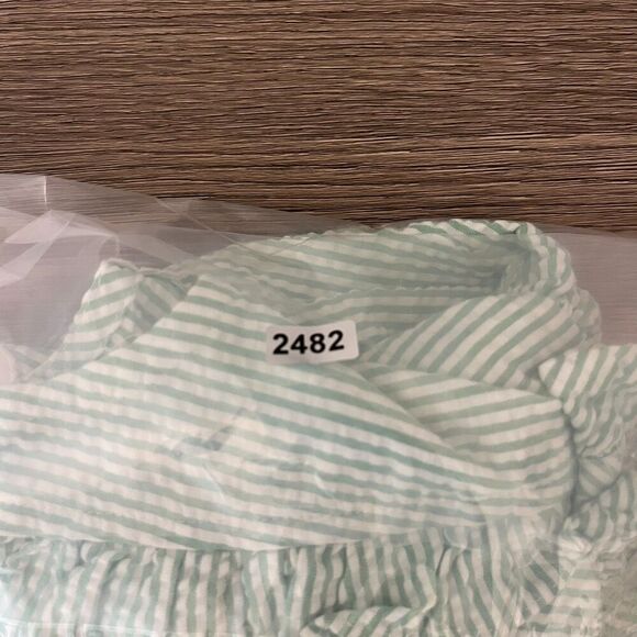 Vtg B.T. Kids Seersucker Striped Dress Embroidered Girls 2T Ruffle Floral *Read - Picture 4 of 9